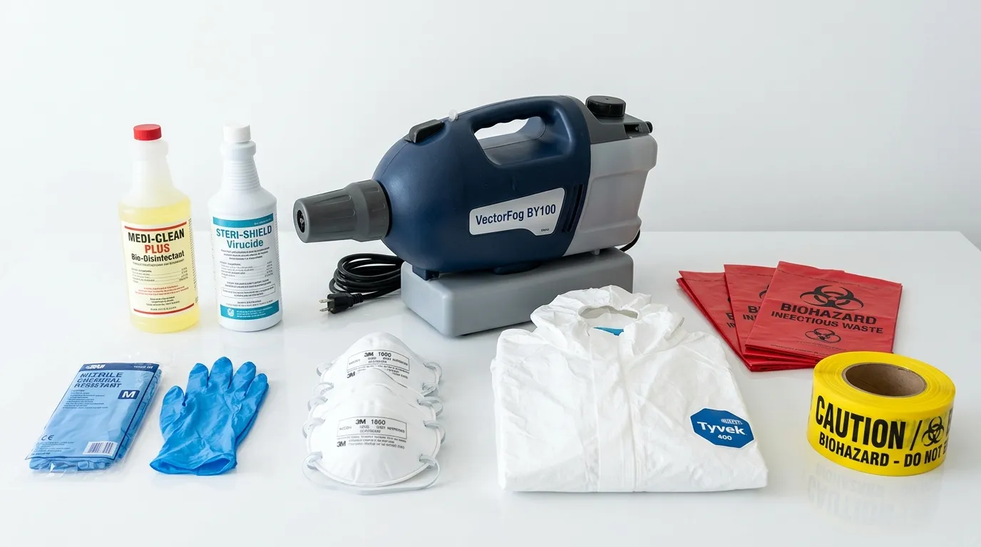 Professional biohazard remediation crew working in East Massapequa